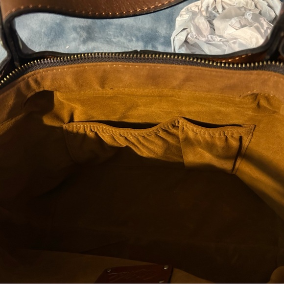 Patricia Nash Distressed Vintage Leather Argenta Handbag with Zipper in Cognac - Picture 9 of 11